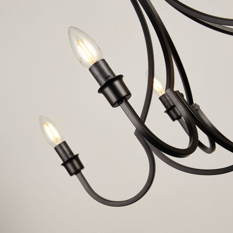 Searchlight  82915-5BK Lodge 5Lt Pendant - Black Metal