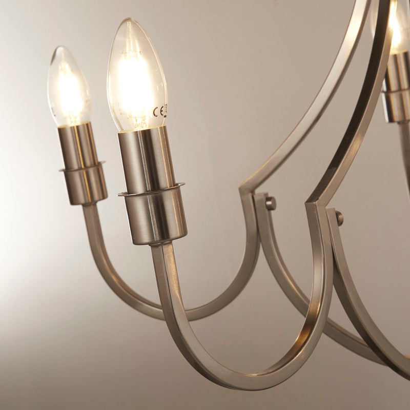 Searchlight  82915-5SS Lodge 5Lt Pendant - Satin Silver Metal