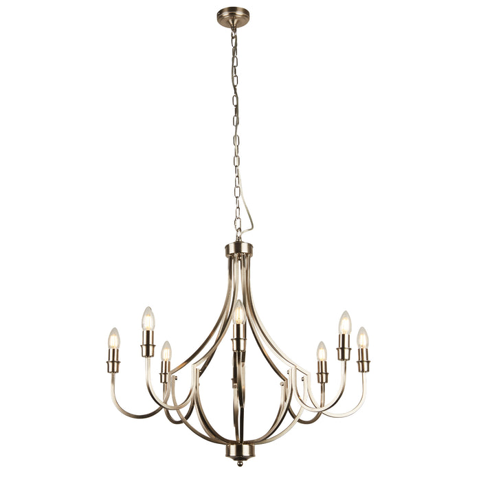 Searchlight  82918-8SS Lodge 8Lt Pendant - Satin Silver Metal