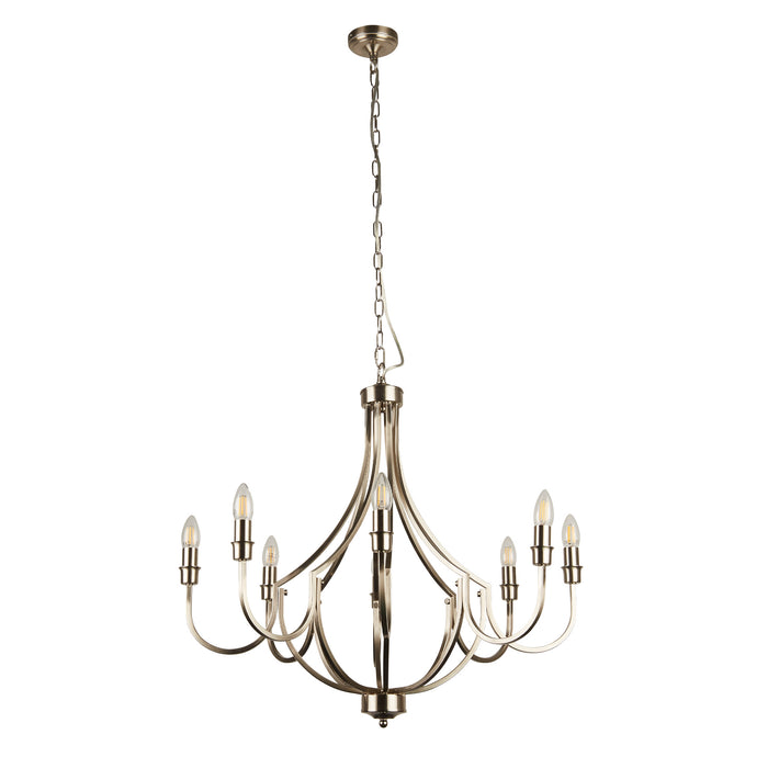 Searchlight  82918-8SS Lodge 8Lt Pendant - Satin Silver Metal