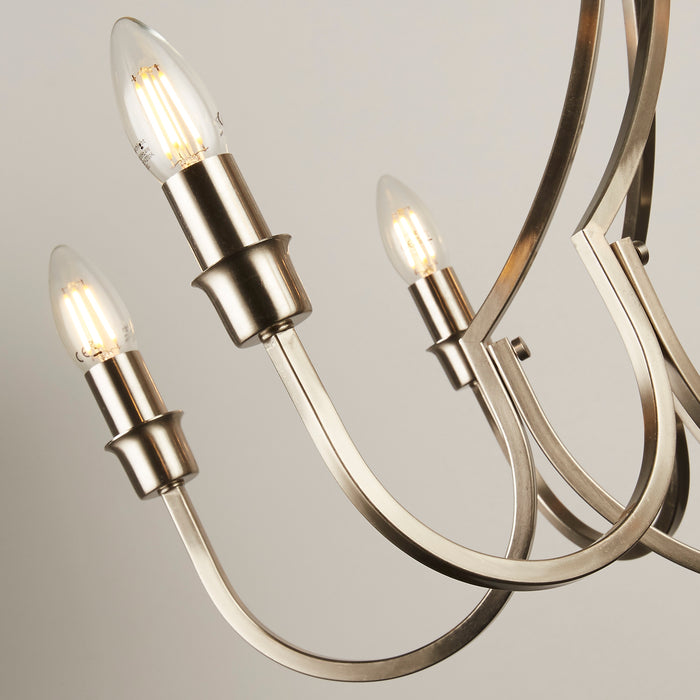 Searchlight  82918-8SS Lodge 8Lt Pendant - Satin Silver Metal