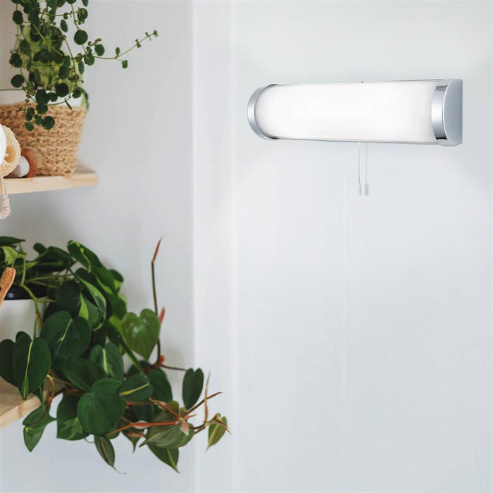 Searchlight  8293CC Poplar  2Lt Wall Light - Chrome Metal & Opal Glass