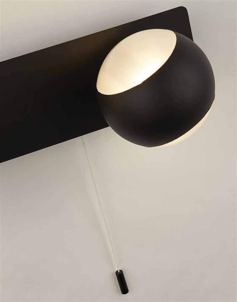 Searchlight  83201-3BK Flare 3Lt Wall Light - Black Metal & Opal Glass