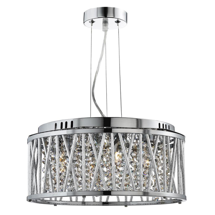 Searchlight  8334-4CC Elise 4Lt Pendant to Semi-Flush - Chrome Metal & Crystal