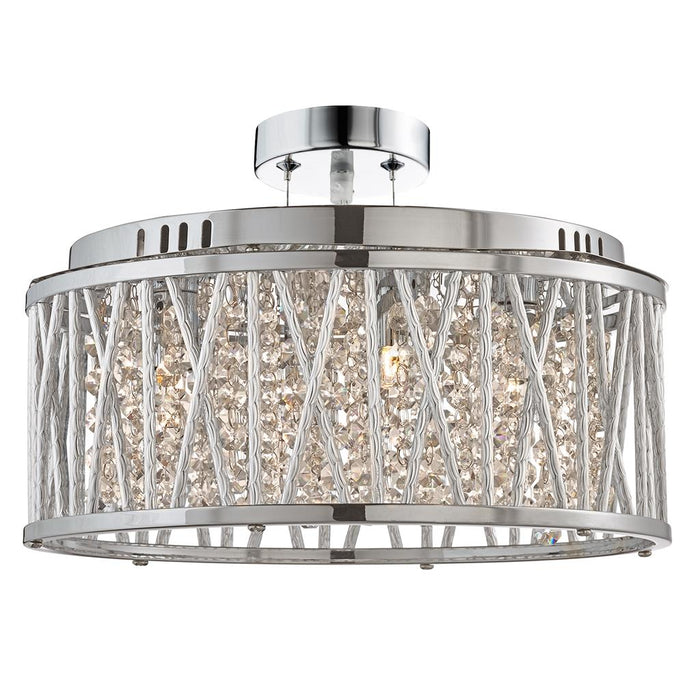 Searchlight  8335-5CC Elise 5Lt Pendant/Semi-Flush - Chrome & Crystal