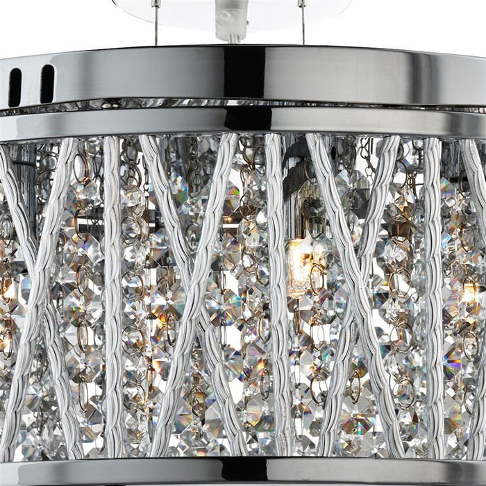 Searchlight  8335-5CC Elise 5Lt Pendant/Semi-Flush - Chrome & Crystal