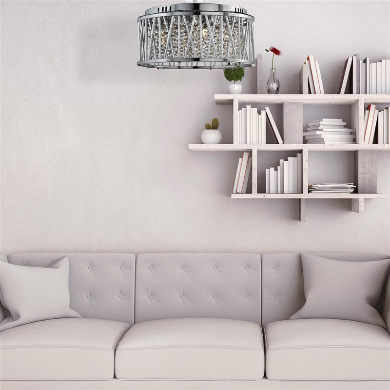 Searchlight  8335-5CC Elise 5Lt Pendant/Semi-Flush - Chrome & Crystal