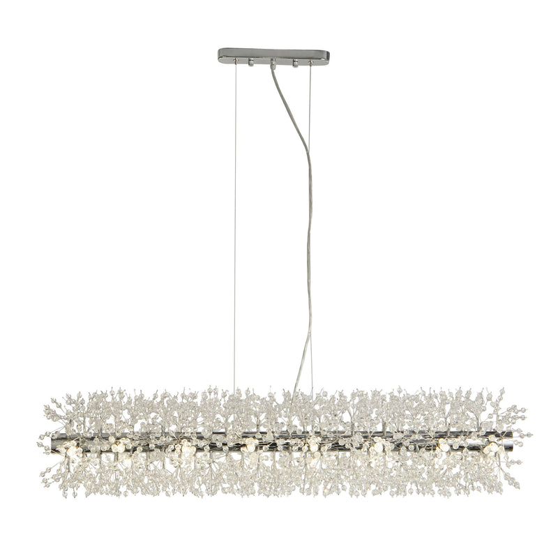 Searchlight  83420-16CC Sunburst 16Lt Bar Pendant - Chrome Metal & Glass Beads