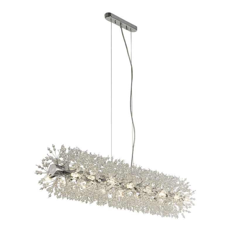 Searchlight  83420-16CC Sunburst 16Lt Bar Pendant - Chrome Metal & Glass Beads