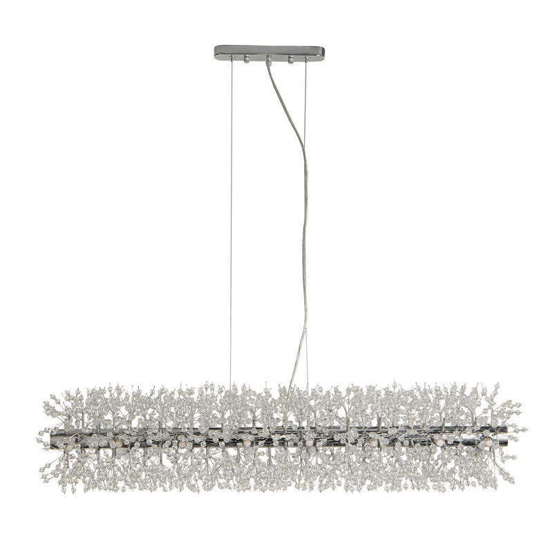 Searchlight  83420-16CC Sunburst 16Lt Bar Pendant - Chrome Metal & Glass Beads