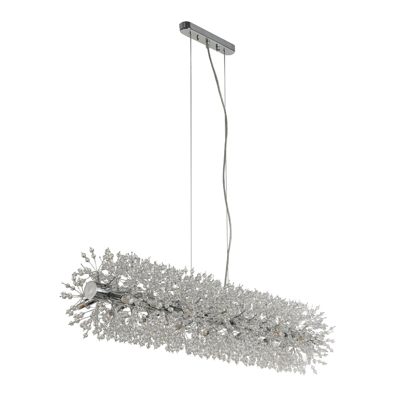 Searchlight  83420-16CC Sunburst 16Lt Bar Pendant - Chrome Metal & Glass Beads