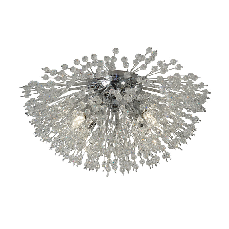 Searchlight  83420-4CC Sunburst 4Lt Flush - Chrome Metal & Glass Beads