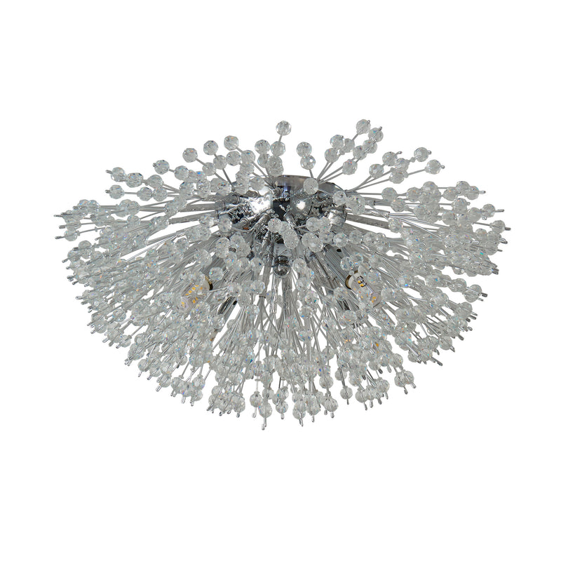 Searchlight  83420-4CC Sunburst 4Lt Flush - Chrome Metal & Glass Beads