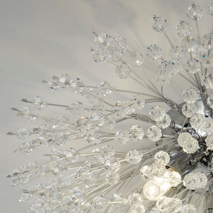 Searchlight  83420-4CC Sunburst 4Lt Flush - Chrome Metal & Glass Beads