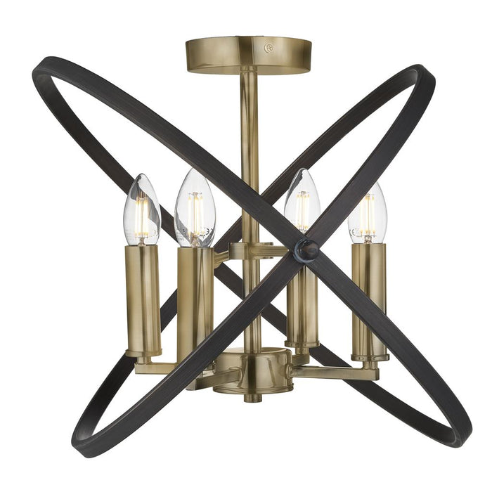 Searchlight  8344-4BZ Hoopla 4Lt Semi-Flush - Bronze Metal