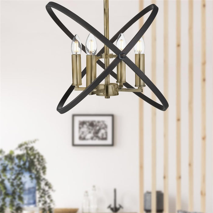 Searchlight  8344-4BZ Hoopla 4Lt Semi-Flush - Bronze Metal