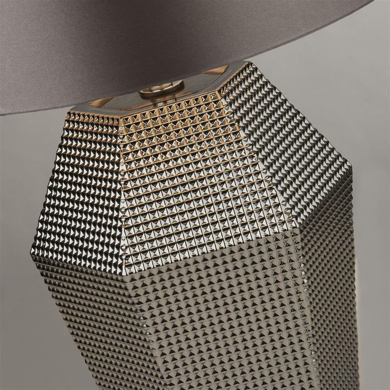 Searchlight  8347SM Lucy Table Lamp - Smoked Glass & Satin Shade
