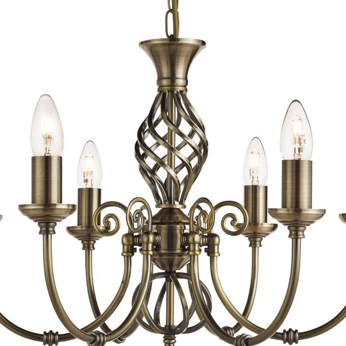 Searchlight  8396-6 Zanzibar 6Lt Pendant - Antique Brass Metal