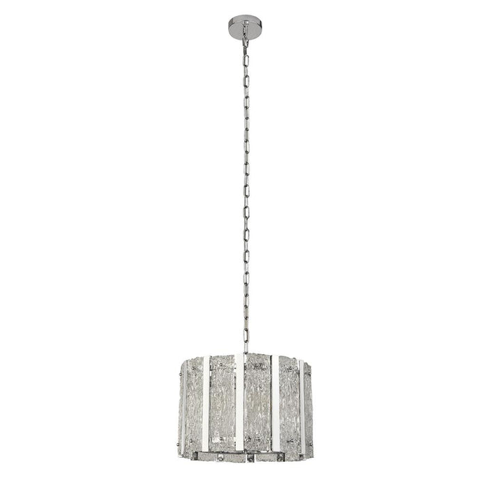 Searchlight  8405-5SS Alexandra 5Lt Pendant - Satin Silver & Aquatex Glass