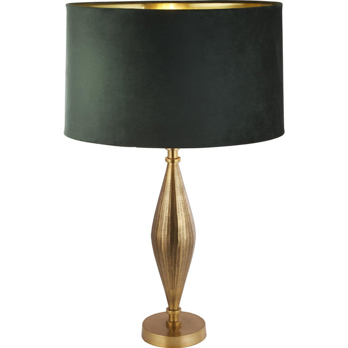 Searchlight  84631GR Rye Table Lamp - Antique Brass Metal & Green Velvet Shade