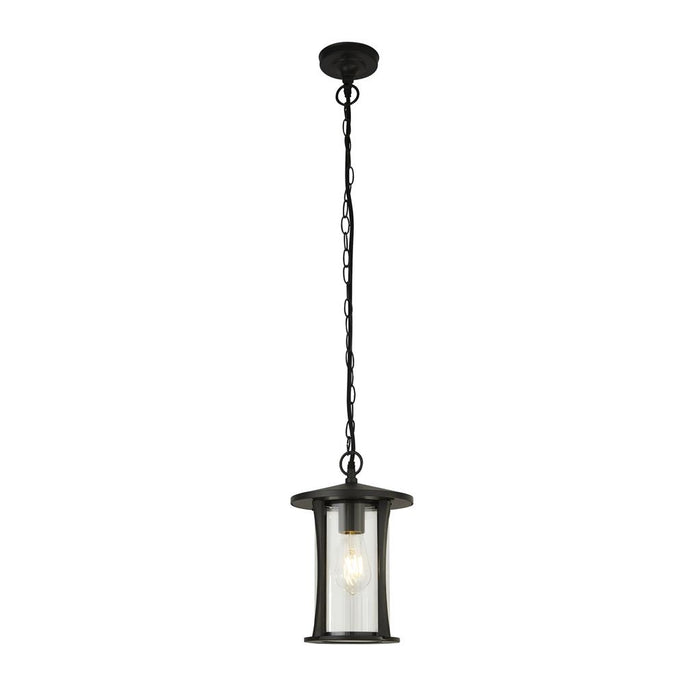 Searchlight  8476BK Pagoda Pendant - Black Metal & Clear Glass