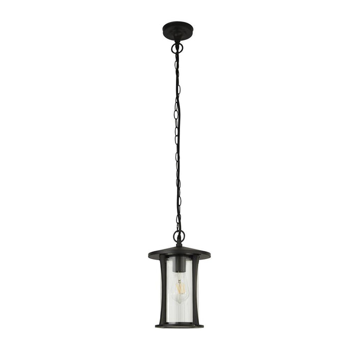 Searchlight  8476BK Pagoda Pendant - Black Metal & Clear Glass