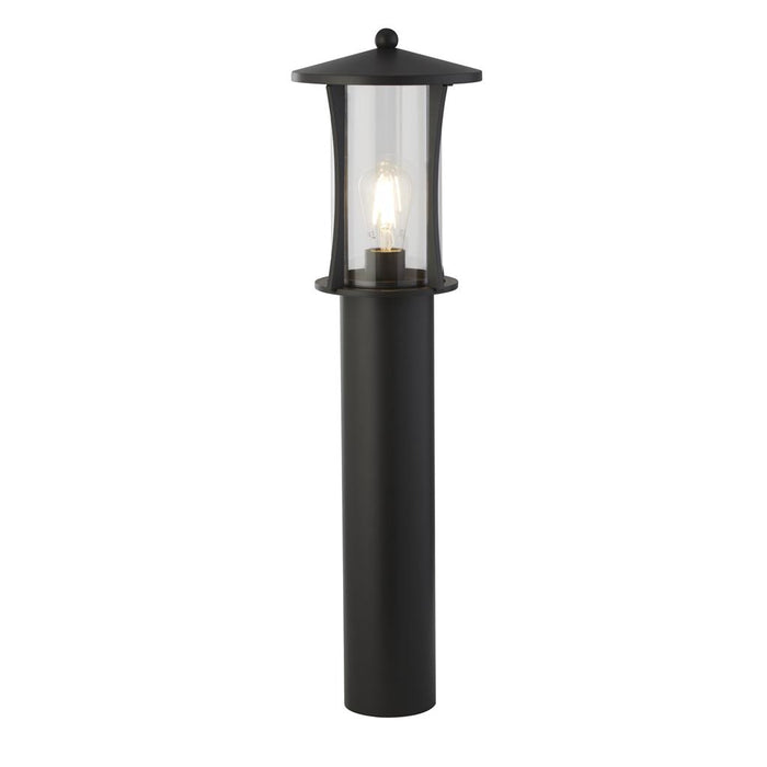 Searchlight  8478-730 Pagoda Outdoor Post - Black Metal & Clear Glass