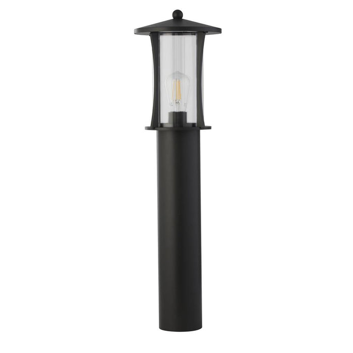 Searchlight  8478-730 Pagoda Outdoor Post - Black Metal & Clear Glass
