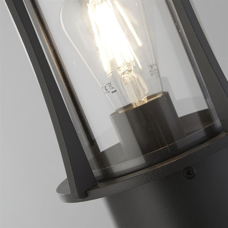 Searchlight  8478-730 Pagoda Outdoor Post - Black Metal & Clear Glass