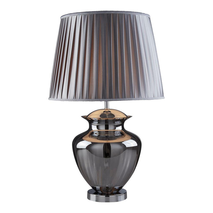 Searchlight  8531SM Elina Table Lamp - Chrome, Smoked Glass & Pewter Shade