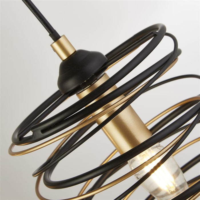 Searchlight  85583-4BGO Spring 4Lt Bar Pendant - Black Metal & Gold