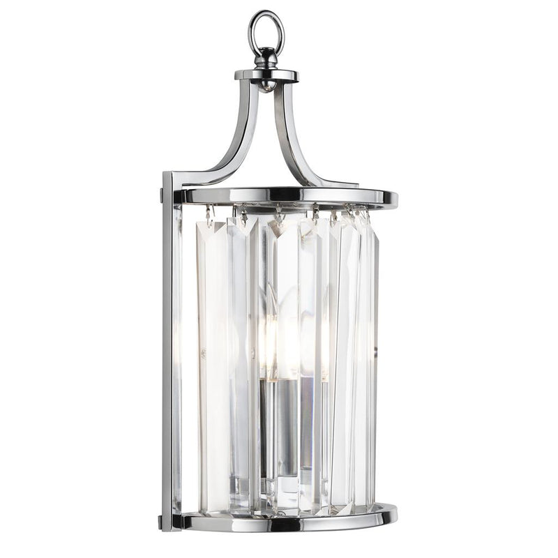 Searchlight  8571CC Victoria  Wall Light  - Chrome Metal & Clear Crystal