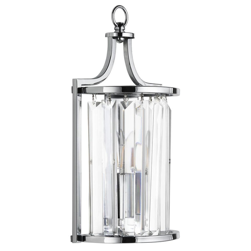 Searchlight  8571CC Victoria  Wall Light  - Chrome Metal & Clear Crystal