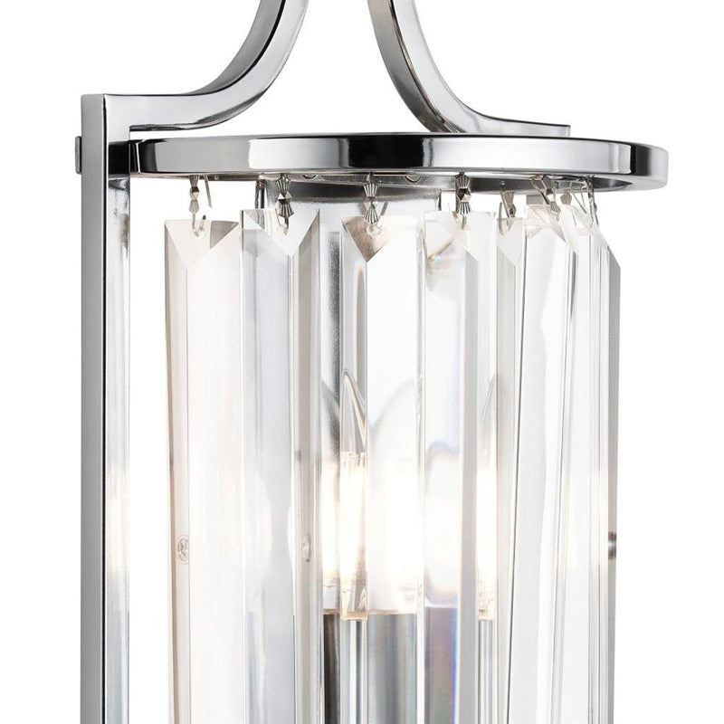 Searchlight  8571CC Victoria  Wall Light  - Chrome Metal & Clear Crystal