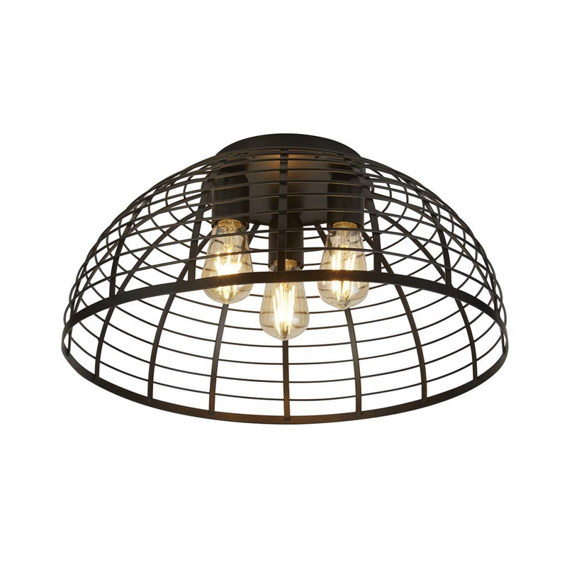 Searchlight  85981-3BK Vision Cage 3Lt Flush - Matt Black Metal