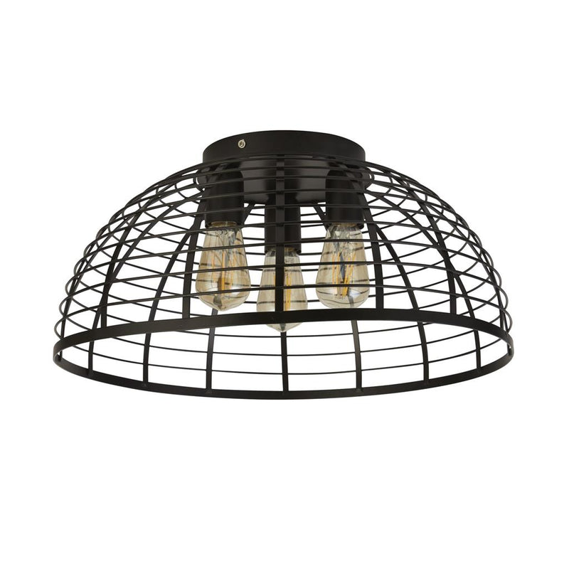 Searchlight  85981-3BK Vision Cage 3Lt Flush - Matt Black Metal