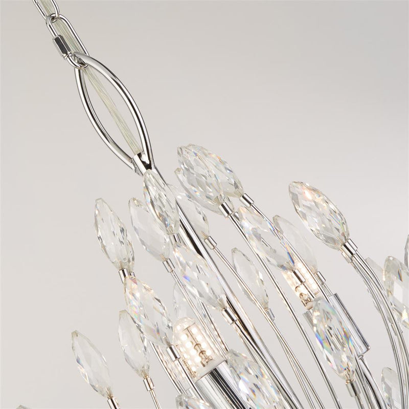 Searchlight  86012-14CC Peacock 14Lt Pendant - Chrome Metal & Crystal