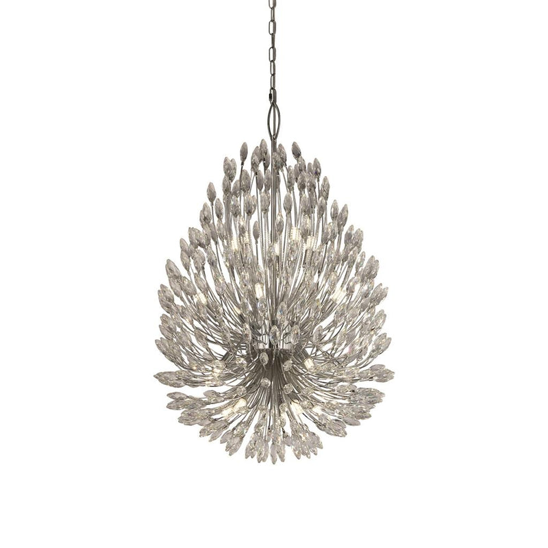 Searchlight  86012-20CC Peacock 20Lt Pendant - Chrome Metal & Crystal