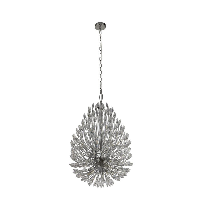 Searchlight  86012-20CC Peacock 20Lt Pendant - Chrome Metal & Crystal