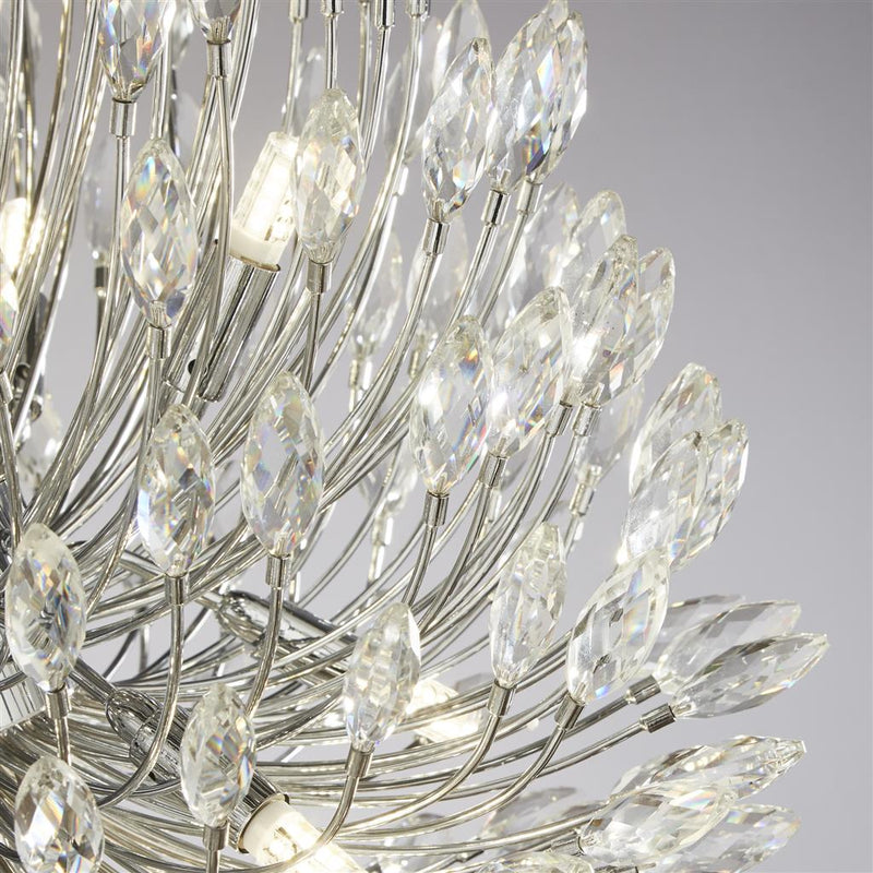Searchlight  86012-20CC Peacock 20Lt Pendant - Chrome Metal & Crystal