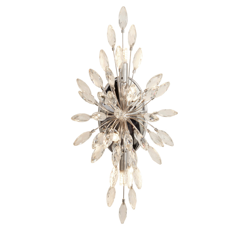 Searchlight  86012-4CC Peacock  4Lt Wall Light - Chrome Metal & Crystal