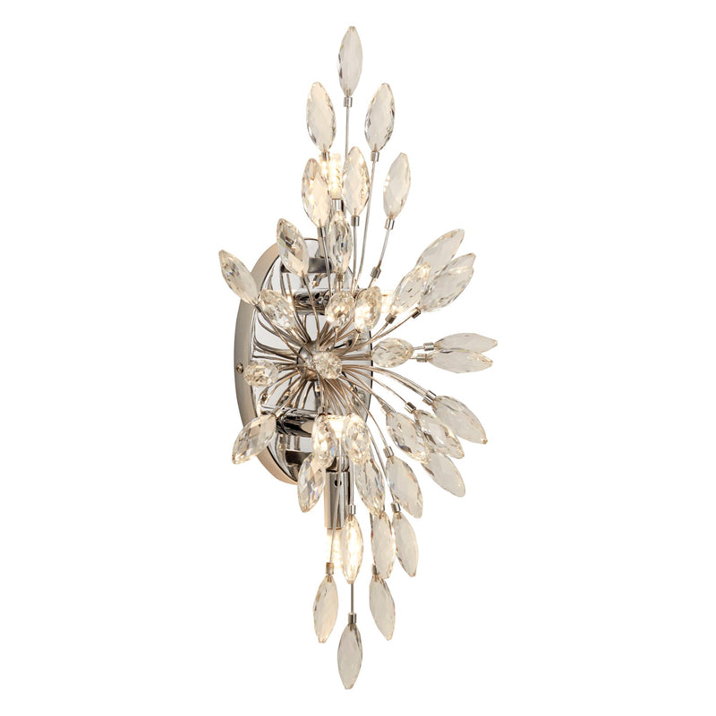 Searchlight  86012-4CC Peacock  4Lt Wall Light - Chrome Metal & Crystal