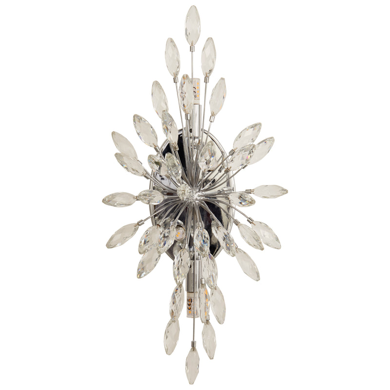 Searchlight  86012-4CC Peacock  4Lt Wall Light - Chrome Metal & Crystal
