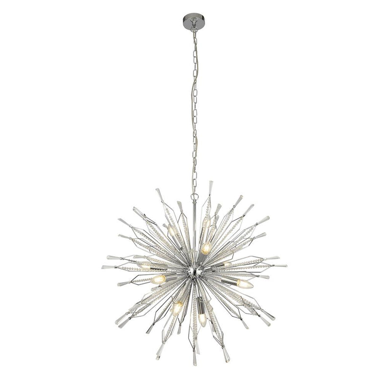 Searchlight  8610-10CC Starburst 10Lt Ceiling Pendant - Chrome & Glass