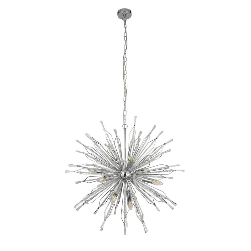 Searchlight  8610-10CC Starburst 10Lt Ceiling Pendant - Chrome & Glass
