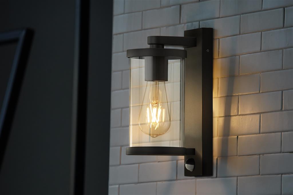 Searchlight  8631BK Bakerloo Outdoor Wall Light - Black Metal & Polycarbonate