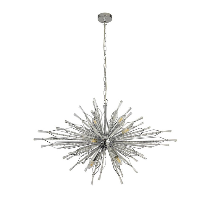 Searchlight  8638-8CC Starburst 8Lt Ceiling Pendant - Chrome & Glass