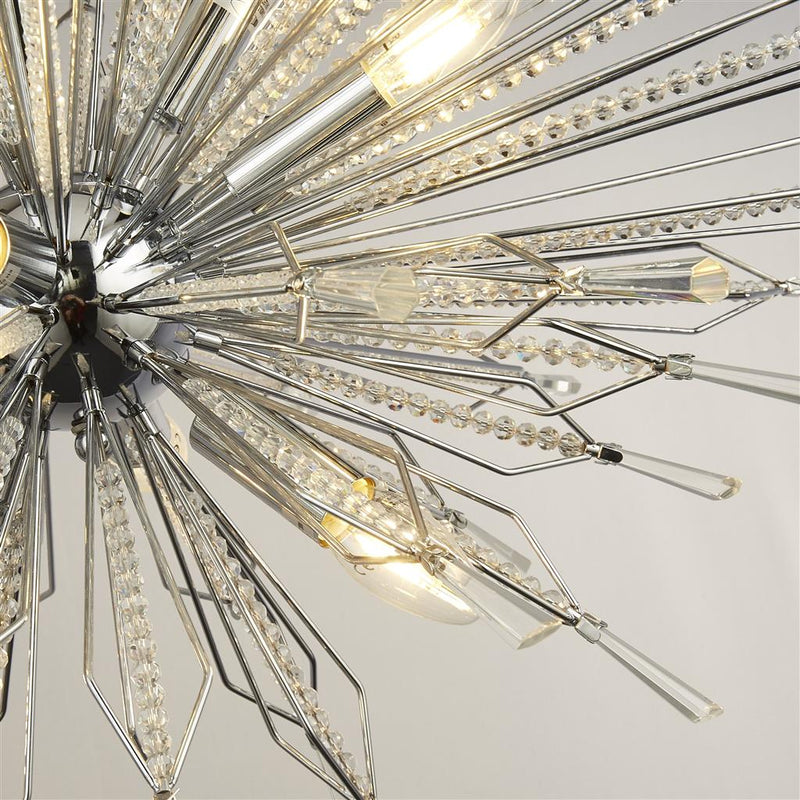 Searchlight  8638-8CC Starburst 8Lt Ceiling Pendant - Chrome & Glass