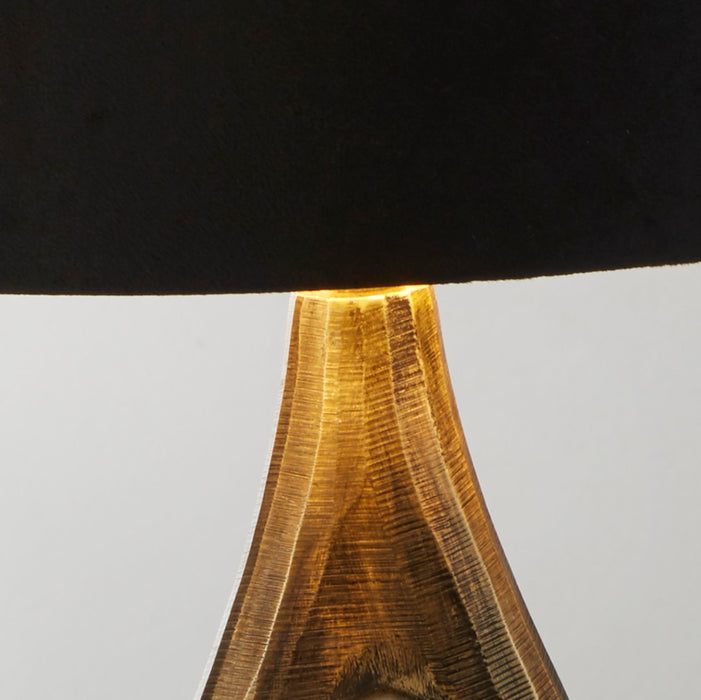 Searchlight  86531BK Bucklow Table Lamp- Antique Brass Metal & Black Velvet Shade