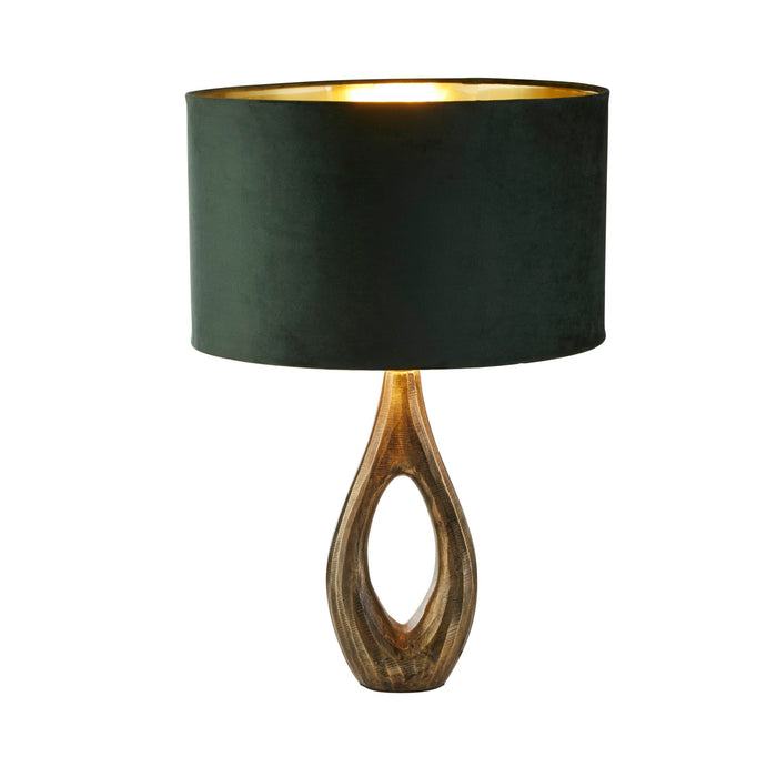 Searchlight  86531GR Bucklow Table Lamp- Antique Brass Metal & Green Velvet Shade